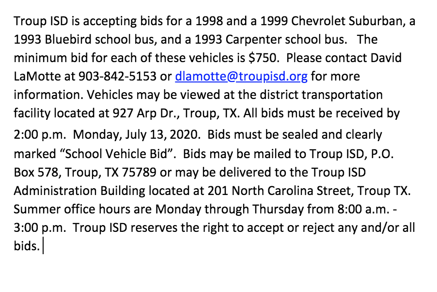 vehicle bids