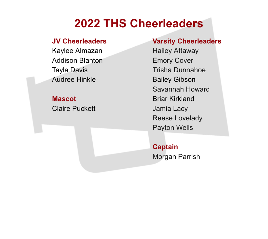 2022 Cheerleaders