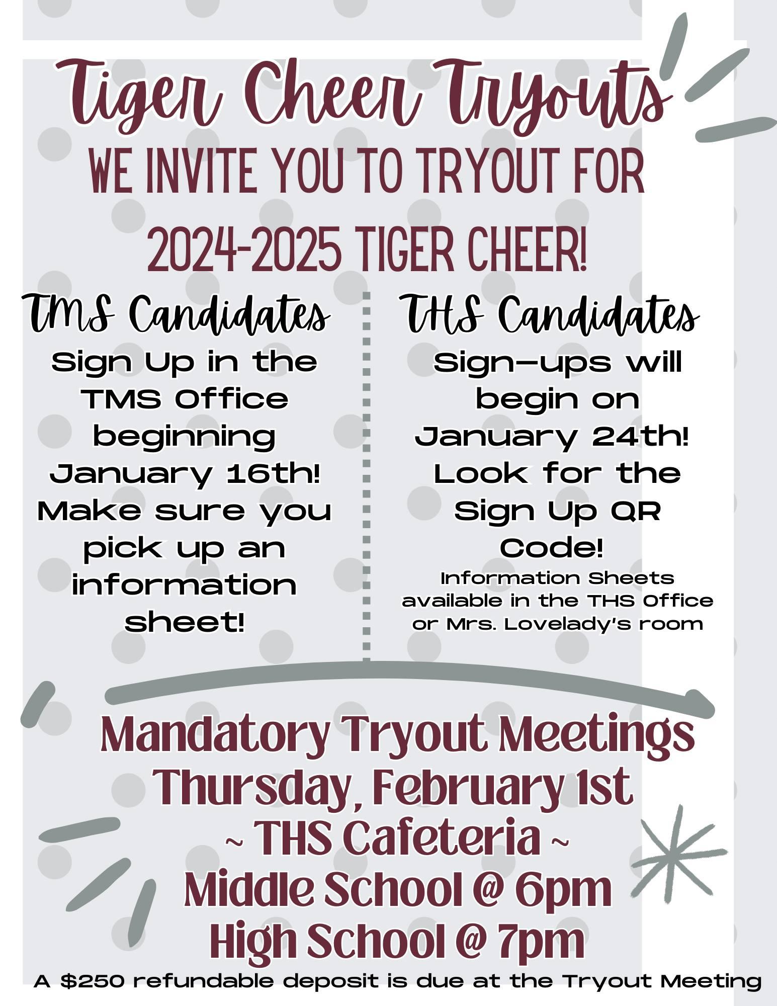 cheer tryout info