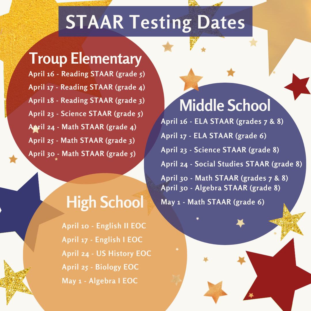 STAAR testing dates